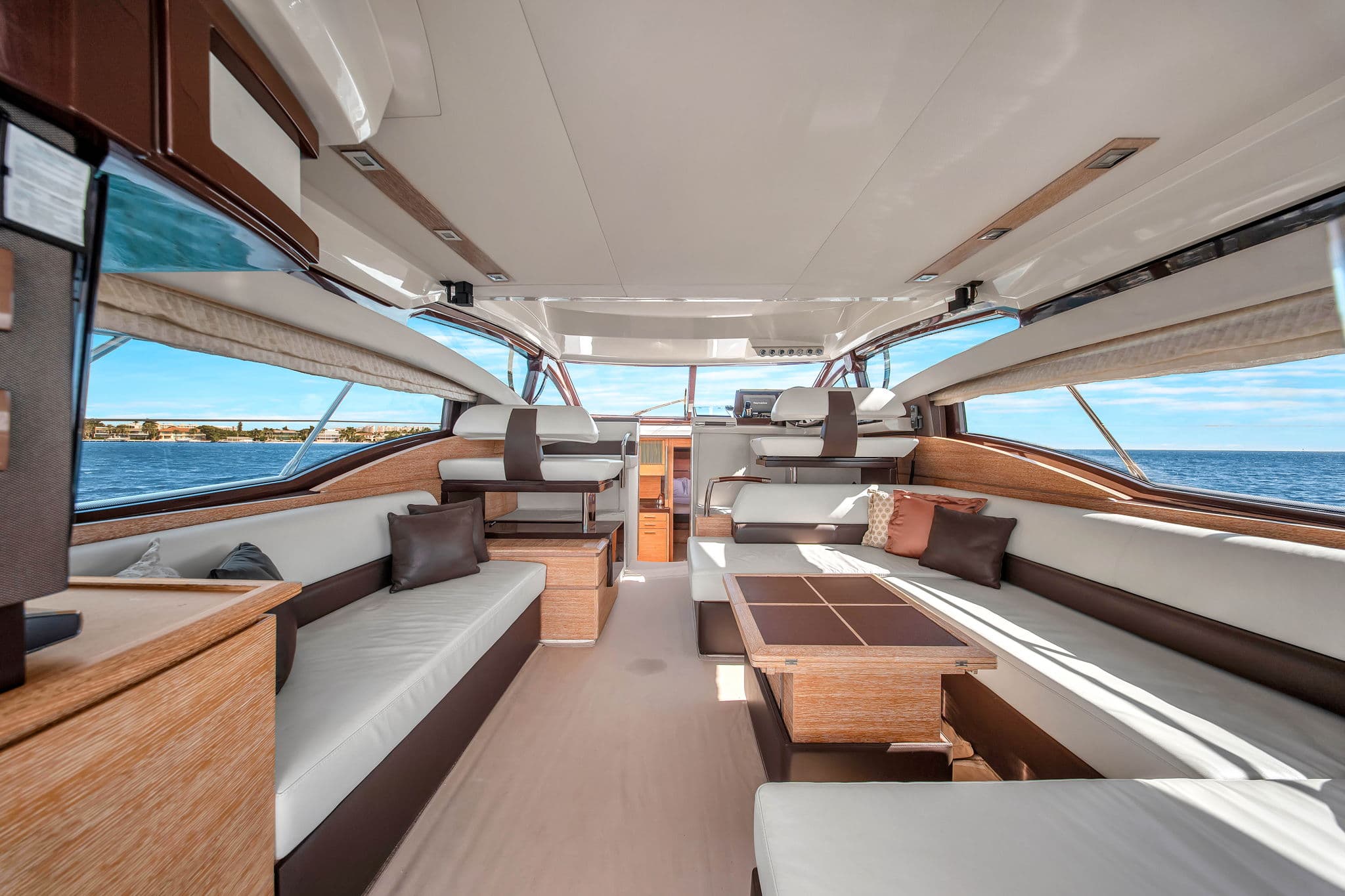 Finished yacht interior after professional project coordination